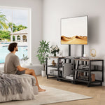 Mobile TV Stand for 32-75 Inch Screen with Storage Shelves
