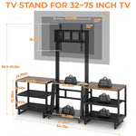Mobile TV Stand for 32-75 Inch Screen with Storage Shelves