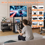 Mobile TV Stand for 32-75 Inch Screen with Storage Shelves