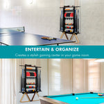 【Patented】2-in-1 Pool Cue Rack & Ping Pong Paddle Holder - Black
