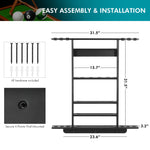 【Patented】2-in-1 Pool Cue Rack & Ping Pong Paddle Holder - Black