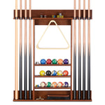 【Patented】Wall Mount Pool Cue Rack for 8 pcs - Cherry