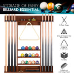 【Patented】Wall Mount Pool Cue Rack for 8 pcs - Cherry