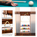 【Patented】Wall Mount Pool Cue Rack for 8 pcs - Cherry