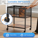 Rolling File Cart with Storage, Mobile File Cabinet with Hanging File Folder Organizer