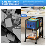Rolling File Cart with Storage, Mobile File Cabinet with Hanging File Folder Organizer