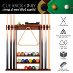 【Patented】Wall Mount Pool Cue Rack for 6 pcs - Cherry