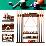 【Patented】Wall Mount Pool Cue Rack for 6 pcs - Cherry