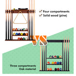 【Patented】Wall Mount Pool Cue Rack for 6 pcs - Cherry