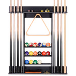 【Patented】Wall Mount Pool Cue Rack for 8 pcs - Black