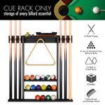 【Patented】Wall Mount Pool Cue Rack for 6 pcs - Black