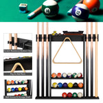 【Patented】Wall Mount Pool Cue Rack for 6 pcs - Black