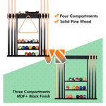 【Patented】Wall Mount Pool Cue Rack for 6 pcs - Black