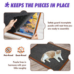 【Patented】Adjustable Height & Tilt Jigsaw Puzzle Board for 1500 pcs, Portable Folding Wooden Puzzle Table with Trays & Cover