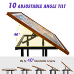 【US CA UK Only】1500 Pieces Jigsaw Puzzle Table with Legs, Cover & 6 Sorter Tray, Enclosed with Wheels