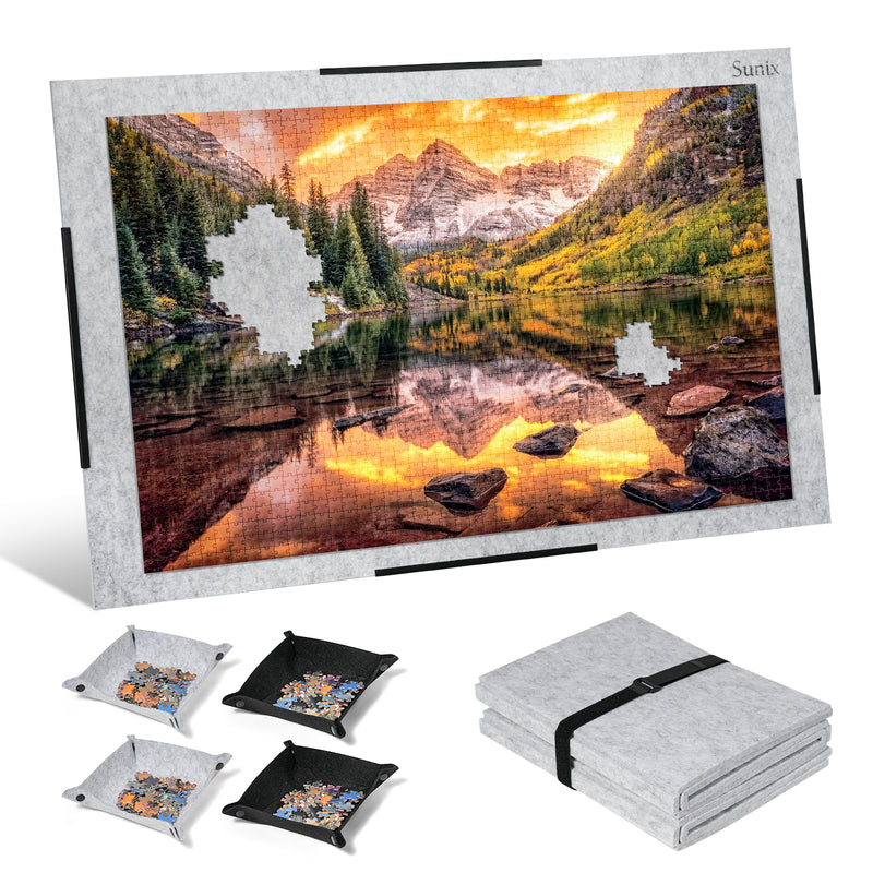 【Patented】【Tran-Z Series】 2000 Pieces Foldable Puzzle Mat, 46" x 31" Portable Jigsaw Puzzle Board