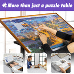 【US CA UK Only】UPDEATED 1500 Pieces Jigsaw Puzzle Table with Legs, Cover & 6 Sorter Tray, Enclosed with Wheels