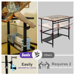 【US CA UK Only】UPDEATED 1500 Pieces Jigsaw Puzzle Table with Legs, Cover & 6 Sorter Tray, Enclosed with Wheels