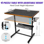 【US CA UK Only】UPDEATED 1500 Pieces Jigsaw Puzzle Table with Legs, Cover & 6 Sorter Tray, Enclosed with Wheels