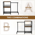 Guitar Stand with 3-Tier Vinyl Record Storage Shelf
