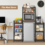 Large Storage Shelf with Microwave Stand & Mini Fridge Storage Space