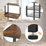 Large Storage Shelf with Microwave Stand & Mini Fridge Storage Space