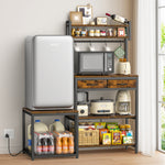 Mini Fridge Stand with Baker Rack and Power Strip