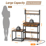 Mini Fridge Stand with Baker Rack and Power Strip
