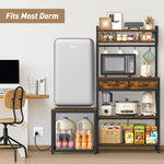 Mini Fridge Stand with Baker Rack and Power Strip