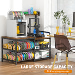 3D Printer Table with 4-Tier Filament Storage Rack and Power Outlet