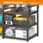 3D Printer Table with 4-Tier Filament Storage Rack and Power Outlet