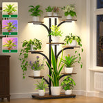 Plant Stand Indoor with Grow Lights, 64" 9 Tiered Tall Plant Shelf,