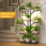 Plant Stand Indoor with Grow Lights, 64" 9 Tiered Tall Plant Shelf,