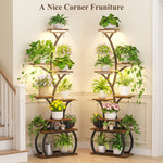 8-Tier 62" Metal Plant Stand Indoor with Full-Spectrum Grow Light (2 Pack)