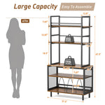Large Record Player Stand with Vinyl Storage Shelf, 5-Tier Record Player Table Holds Up 500+ Albums