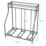 【US ONLY】3 Bicycle Floor Parking Stand, Widths Adjustable Bike Rack for Mountain, Hybrid, and Kids Bicycles