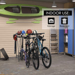 【US ONLY】3 Bicycle Floor Parking Stand, Widths Adjustable Bike Rack for Mountain, Hybrid, and Kids Bicycles