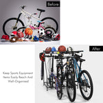 【US ONLY】3 Bicycle Floor Parking Stand, Widths Adjustable Bike Rack for Mountain, Hybrid, and Kids Bicycles