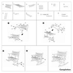 Outdoor Wooden Rocking Bench for 2 Persons