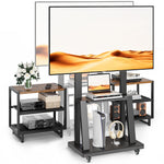 Mobile TV Stand for 32-75 Inch Screen with Storage Shelves