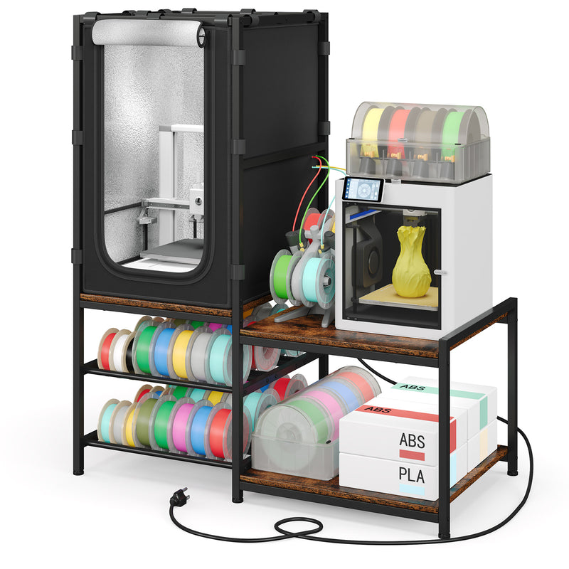 3D Printer Table with Filament Storage Rack & Protective Cover