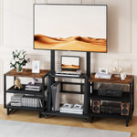 Mobile TV Stand for 32-75 Inch Screen with Storage Shelves