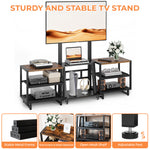 Mobile TV Stand for 32-75 Inch Screen with Storage Shelves