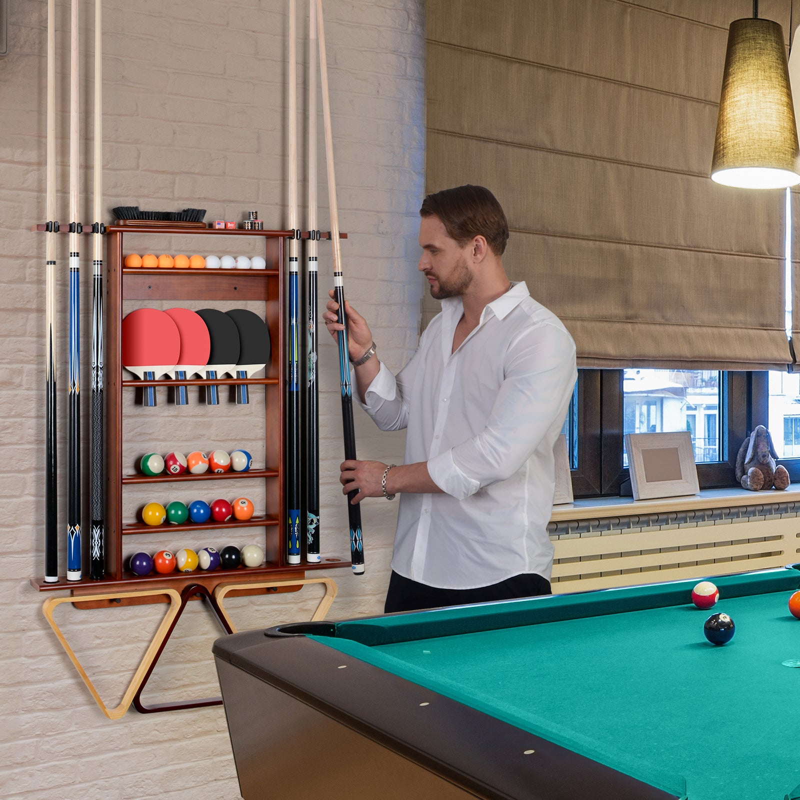 Baguette De Billard Freestanding Pool Cue Holder Floor Standen Cue ...