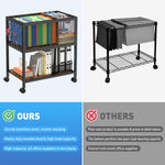 Rolling File Cart with Storage, Mobile File Cabinet with Hanging File Folder Organizer