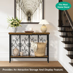 42.5" Industrial Narrow Sofa Table with 2 Tier Storage Shelf, Entryway Hallway Console Table