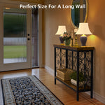 42.5" Industrial Narrow Sofa Table with 2 Tier Storage Shelf, Entryway Hallway Console Table