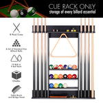 【Patented】Wall Mount Pool Cue Rack for 8 pcs - Black