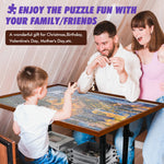 【US CA UK Only】1500 Pieces Jigsaw Puzzle Table with Legs, Cover & 6 Sorter Tray, Enclosed with Wheels