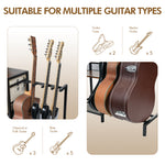 Guitar Stand with 3-Tier Vinyl Record Storage Shelf
